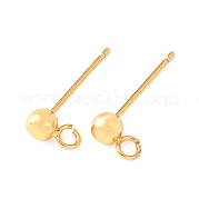 Круглые латунные серьги-гвоздики KK-C157-23G