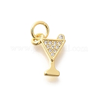 Латунные микропаве прозрачные подвески с фианитом&nbsp;KK-L225-009G-01