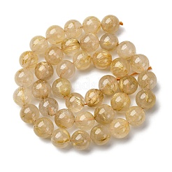 Нити бусин из натурального золота с рутилированным кварцем G-A277-A01-02