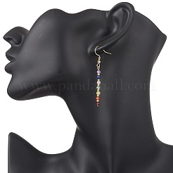 Круглые серьги-подвески из натуральных смешанных камней EJEW-JE06667-01