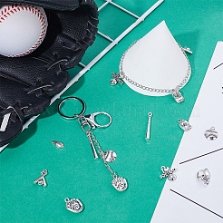 96 шт. 8 стиля подвески из цинкового сплава в тибетском стиле на бейсбольную тематику&nbsp;TIBEP-UN0001-27