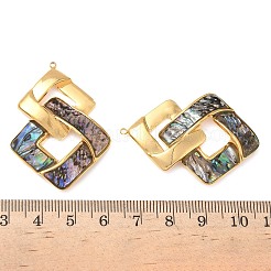 Подвески из натуральной ракушки пауа из нержавеющей стали 304 STAS-L026-01G-02