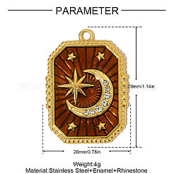 Подвески из нержавеющей стали 304 с эмалью&nbsp;STAS-OY004-76G
