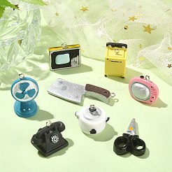 40шт 8 стиля непрозрачные подвески из смолы RESI-CJ0003-51