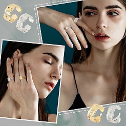 4 шт. 4 стиля ионного покрытия (IP) манжетные кольца из нержавеющей стали 304&nbsp;STAS-UN0032-84