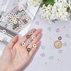 100шт 5 цвета светлые позолоченные подвески из сплава с эмалью&nbsp;ENAM-NB0001-46