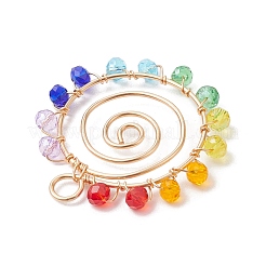 Стеклянный кулон с краской для выпечки чакры PALLOY-JF02745-02