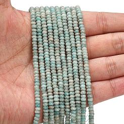 Природных амазонит бисер нитей G-L635-A35-4x2mm