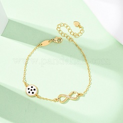 Спортивные браслеты с латунными микрокристаллами кубических цирконий в форме бесконечности&nbsp;BJEW-D386-01E-G