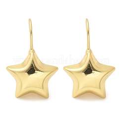 Серьги с подвесками из латуни со звездами EJEW-B132-05G