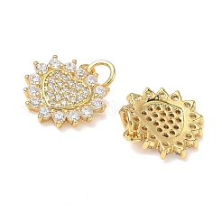 Латунные микропаве прозрачные кубические циркониевые подвески&nbsp;KK-L253-20G-02