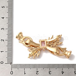 Латунные микро проложить кубического циркония раз за застежками KK-B098-09G-02