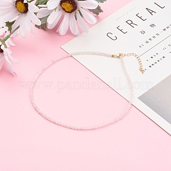 Естественно Розовый кварц бисером ожерелья NJEW-JN03315-02