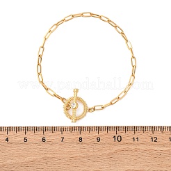 Браслеты из нержавеющей стали 304 с плоскими круглыми звеньями&nbsp;BJEW-R027-06G-02