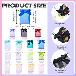 30шт 15 цвета прямоугольные сумки из органзы на шнурке ABAG-TA0001-89