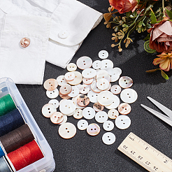 56 шт. 8 пуговицы из натуральной ракушки BUTT-WR0001-24