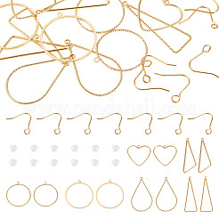 Наборы для самостоятельного изготовления сережек-подвесок из латуни в форме треугольника и капли&nbsp;DIY-TA0012-94