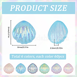360 шт. 6-цветное радужное переливающееся покрытие прозрачная смола декоден кабошоны RESI-SC0005-64