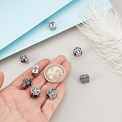 8 шт. 4 стиля 304 нержавеющая сталь европейские бусины STAS-GA0001-81