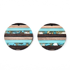 Подвески из прозрачной смолы и ореха RESI-N039-03B