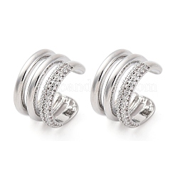 Латунные серьги-манжеты из прозрачного кубического циркония&nbsp;EJEW-H158-23P