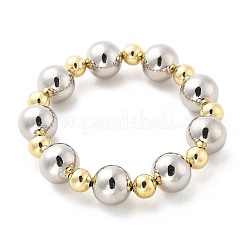 Латунные круглые бусины эластичные браслеты для женщин&nbsp;LS-BJEW-S159-01C
