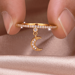 Женские кольца на палец из латуни с микропаве и кубическим цирконием&nbsp;SB7681-8