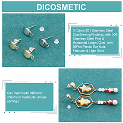 40 шт. 2 цвета 201 нержавеющая сталь фурнитура для сережек-гвоздиков STAS-DC0011-35