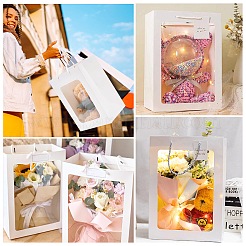 Бумажные подарочные пакеты с видимым окном и веревочными ручками&nbsp;ABAG-WH0040-14C