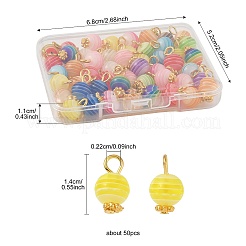 50 шт. подвески из прозрачной смолы в полоску&nbsp;PALLOY-FS00041-02