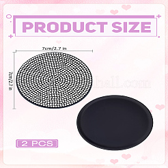 2 шт. круглая силиконовая подставка со стразами&nbsp;AJEW-LP0006-82