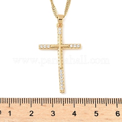 Ожерелья с подвесками из нержавеющей стали 304 с микропаве из прозрачных кубических цирконий для женщин&nbsp;LS-NJEW-U047-01A-G