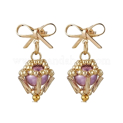 Серьги-гвоздики с бриллиантами из латуни&nbsp;EJEW-MZ00465-03