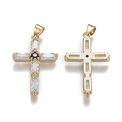 Латунные микропаве прозрачные подвески с фианитом ZIRC-A011-33G