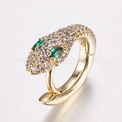 Латунные микро проложить серьги обруча кубического циркония&nbsp;EJEW-F134-01G