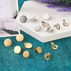 32 шт. 8 стиля фурнитуры для сережек-гвоздиков из нержавеющей стали 201 STAS-TA0001-93