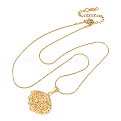 Цепочка-змея из текстурированной нержавеющей стали 304 с подвеской в форме ракушки для женщин NJEW-F354-10G