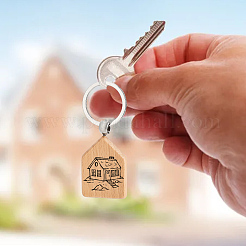 Деревянный брелок&nbsp;AJEW-WH0471-144