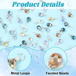 60 шт. 10 подвески в форме капли из стекла&nbsp;PALLOY-YW00137