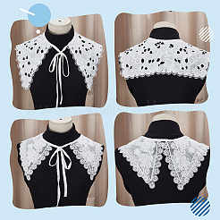 2 шт. 2-х стилевых полиэстеровых кружевных воротников AJEW-GA0008-50