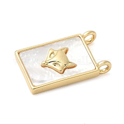 Подвески из латуни с натуральными белыми ракушками&nbsp;KK-S522-02B-G