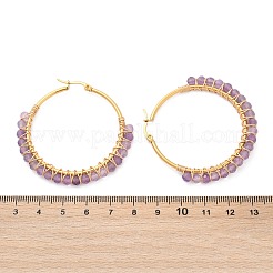 Серьги-кольца с бусинами EJEW-JE03830-02