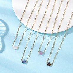 Подвеска в виде звезды с натуральным лепидолитом&nbsp;NJEW-JN05721