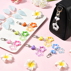 7 шт. подвеска из смолы в виде звезды и сердца двух цветов&nbsp;HJEW-SP0001-28