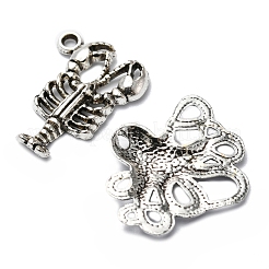 48 шт. 8 стильные подвески из сплава на тему морских животных в тибетском стиле FIND-FS0001-53