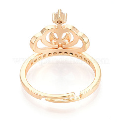 Корона латунная микропаве прозрачный кубический цирконий регулируемые настройки кольца KK-T076-29G
