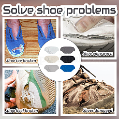 6 пакетик 6-х цветная тканевая заплатка для ремонта каблука обуви&nbsp;AJEW-DR0001-95