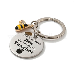 Подарок на день учителя 201 нержавеющая сталь плоский круглый с брелоками в виде слов KEYC-FS0001-09
