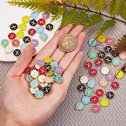 120шт 12 цвета позолоченные подвески из сплава&nbsp;ENAM-SZ0001-64X