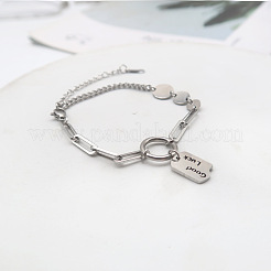Браслеты-подвески из нержавеющей стали 201 со словами&nbsp;FS-WG4BBAD-01